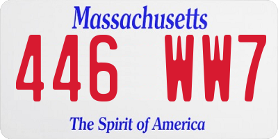 MA license plate 446WW7