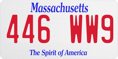 MA license plate 446WW9