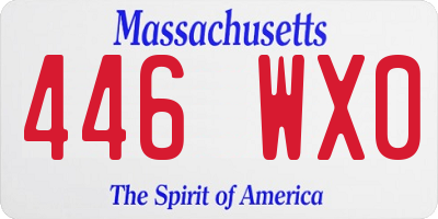 MA license plate 446WX0