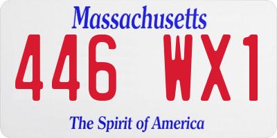 MA license plate 446WX1