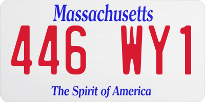 MA license plate 446WY1