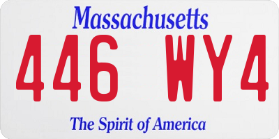 MA license plate 446WY4