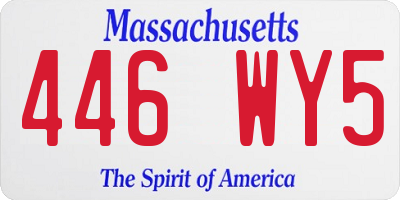 MA license plate 446WY5
