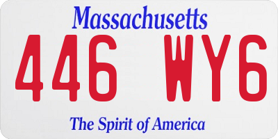 MA license plate 446WY6