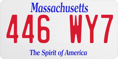 MA license plate 446WY7