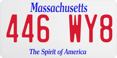 MA license plate 446WY8