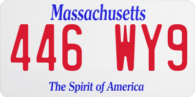 MA license plate 446WY9