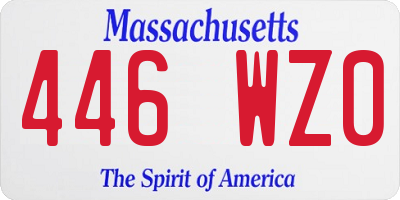MA license plate 446WZ0