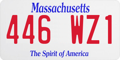 MA license plate 446WZ1