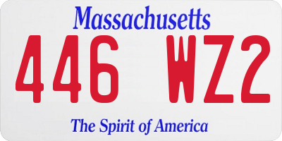MA license plate 446WZ2