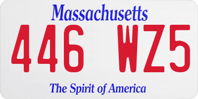 MA license plate 446WZ5