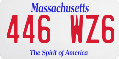 MA license plate 446WZ6