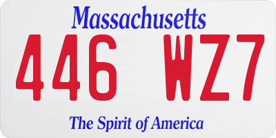 MA license plate 446WZ7