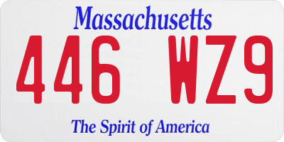 MA license plate 446WZ9