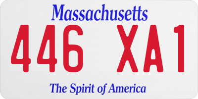 MA license plate 446XA1