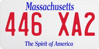 MA license plate 446XA2