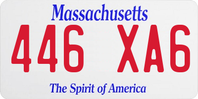 MA license plate 446XA6