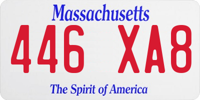MA license plate 446XA8