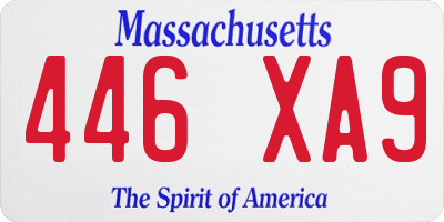 MA license plate 446XA9