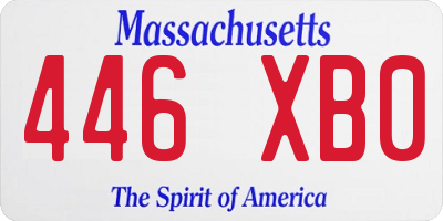 MA license plate 446XB0