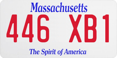 MA license plate 446XB1