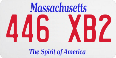 MA license plate 446XB2