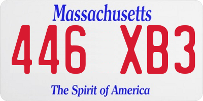 MA license plate 446XB3