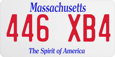 MA license plate 446XB4