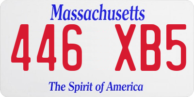 MA license plate 446XB5