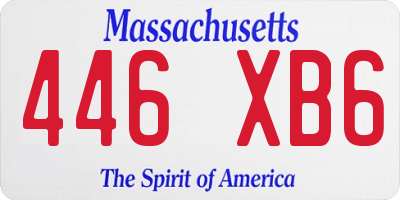 MA license plate 446XB6
