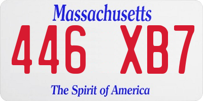 MA license plate 446XB7