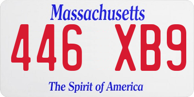 MA license plate 446XB9