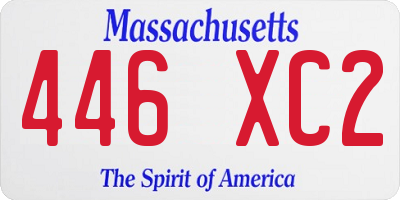 MA license plate 446XC2