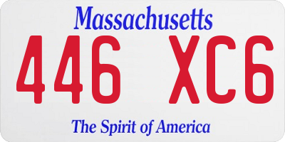 MA license plate 446XC6