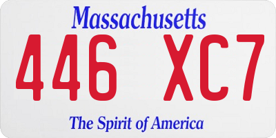 MA license plate 446XC7
