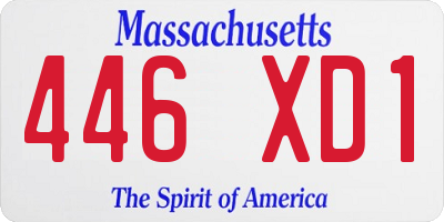 MA license plate 446XD1