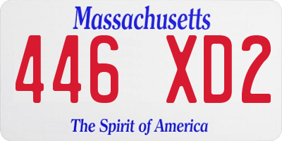 MA license plate 446XD2