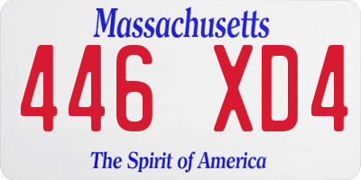MA license plate 446XD4