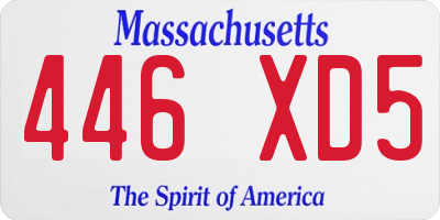 MA license plate 446XD5