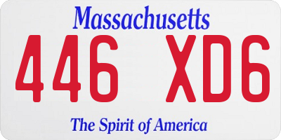 MA license plate 446XD6