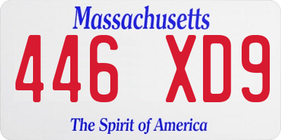 MA license plate 446XD9