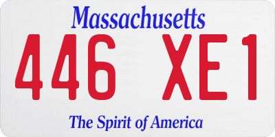 MA license plate 446XE1