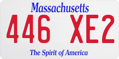 MA license plate 446XE2