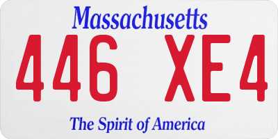 MA license plate 446XE4
