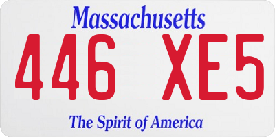 MA license plate 446XE5