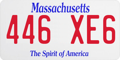 MA license plate 446XE6
