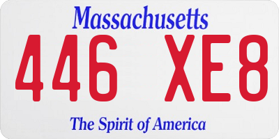 MA license plate 446XE8