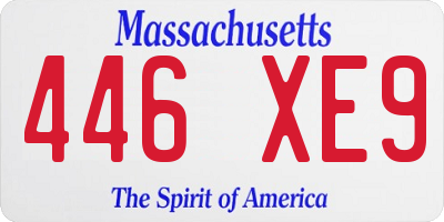 MA license plate 446XE9
