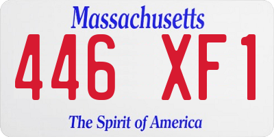 MA license plate 446XF1
