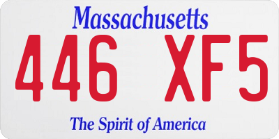 MA license plate 446XF5